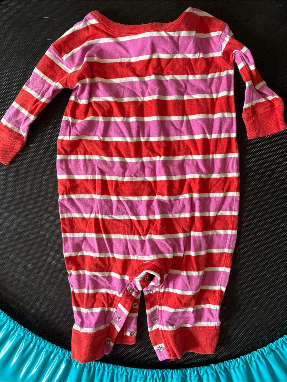 Hanna Andersson 3-6 m Striped One-Piece Romper in Red and Pink